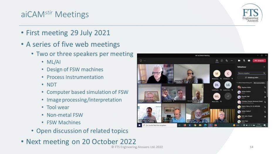 Mike Lewis, Simon Smith, Stephan Kallee - Using AI in the Computer Aided Manufacturing of Friction Stir Welds - ISFSWP 2021, Lübeck, 28 Sep 2022 - 14.JPG