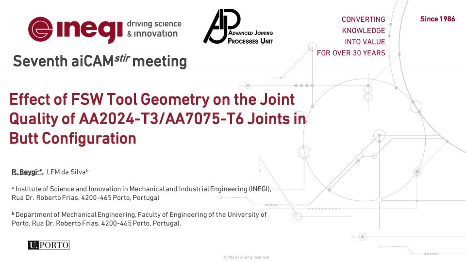 Reza Beygi and LFM da Silva: Effect of FSW Tool Geometry on the Joint Quality of AA2024-T3AA7075-T6 Joints