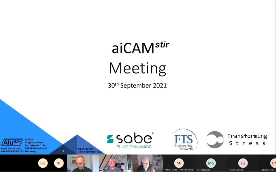 Title Slide of the aiCAMstir Kick-off Meeting.