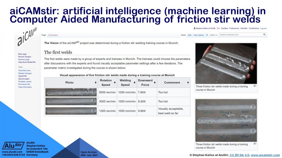 aiCAMstir: artificial intelligence (machine learning) in Computer Aided Manufacturing of friction stir welds - The friction stir weld made at 1300 rev/min and 1000 mm/m welding speed shows the visually best results so far.